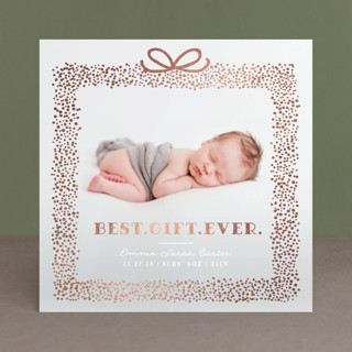 shimmery holiday gift Foil-Pressed Holiday Birth Announcements