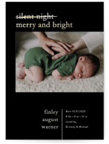 Merry Nights Foil-Pressed Holiday Birth Announcements