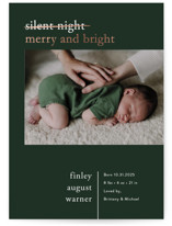 Merry Nights Foil-Pressed Holiday Birth Announcements