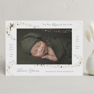 A Little Pixiedust Foil-Pressed Holiday Birth Announcements