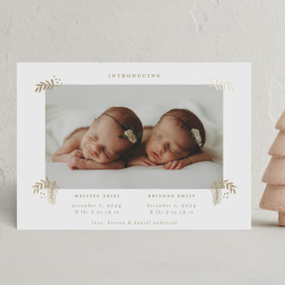 Holiday Babies Foil-Pressed Holiday Birth Announcements