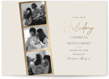 photo strip Foil-Pressed Holiday Birth Announcements