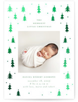 Merry Little Trees Foil-Pressed Holiday Birth Announcements