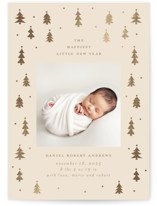 Merry Little Trees Foil-Pressed Holiday Birth Announcements