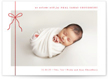 Crisp Bow Foil-Pressed Holiday Birth Announcements