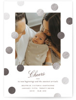 Cheers to New Beginnings Foil-Pressed Holiday Birth Announcements