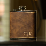 Custom Engraved Rustic Brown Flask Flask