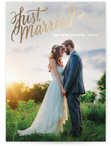 Married Script Foil-Pressed Wedding Announcements