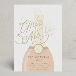 Champagne Foil-pressed Party Invitation