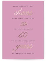 Cheers Celebration Foil-pressed Party Invitation