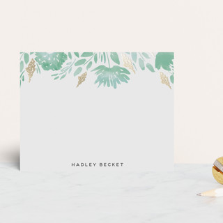 Watercolor Delight Border Foil-Pressed Stationery