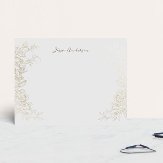 Engraved Flowers Foil-Pressed Stationery
