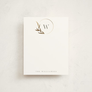 Leaf Monogram Foil-Pressed Stationery