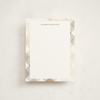 Stitched Plaid Foil-Pressed Stationery