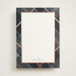 shimmering tartan Foil-Pressed 5x7 Personalized Stationery