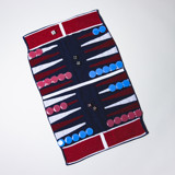 Red, White & Blue Outdoor/Travel Backgammon Set (Plastic Pieces) Games