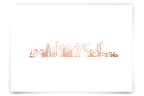 Boston Skyline Foil-Pressed Art Prints