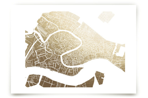 Venice Map Foil-Pressed Art Prints