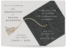 Shimmering tassel Foil-Pressed Graduation Party Invitations