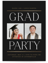 Double Take Foil-Pressed Graduation Party Invitations