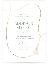 Twirling Tassle Foil-Pressed Graduation Party Invitations
