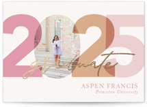 block print Foil-Pressed Graduation Announcements
