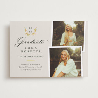 Laurel branches Foil-Pressed Graduation Announcements
