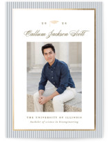 Pinstripe Classic Foil-Pressed Graduation Announcements