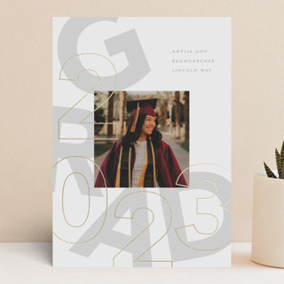 Letterman Foil-Pressed Graduation Announcements