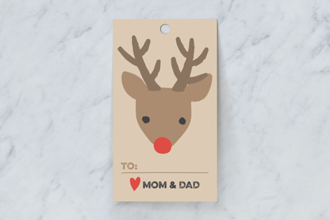 Red nose Gift Tags