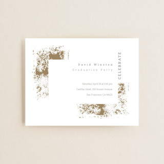 Gold Brush Graduation Insert Cards