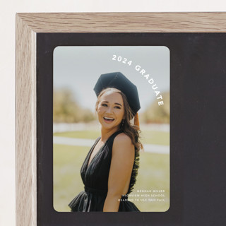 Simple curved edge Graduation Announcement Magnets