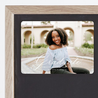 Elegant Script Graduation Announcement Magnets