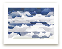 Metallic mountain silho... by Oana Prints