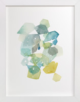 Hexagon with Dots in Blue Fine Art Prints