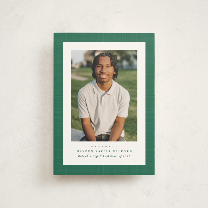 Linen frame Graduation Announcement Postcards by Lea Delaveris Minted