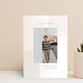 Minimalist Grid Graduation Announcement Postcards