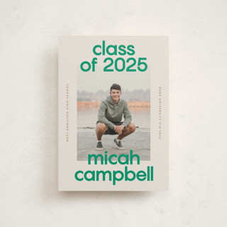 School Color Duo Graduation Announcement Postcards