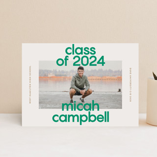 School Color Duo Graduation Announcement Postcards