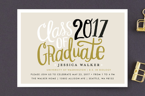 Handscript Party Graduation Announcement Postcards