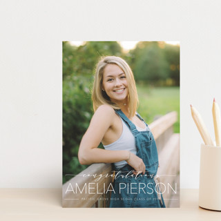 script and sans Graduation Announcement Postcards