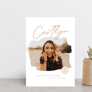 Brushed Photo Graduation Announcement Postcards