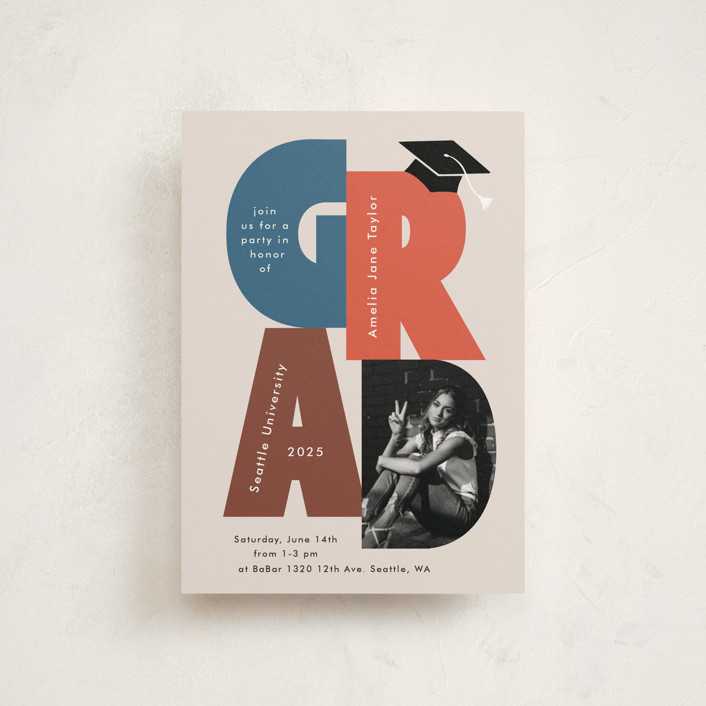 Grad Letter Pic Graduation Party Invitation Postcards by Alethea and ...
