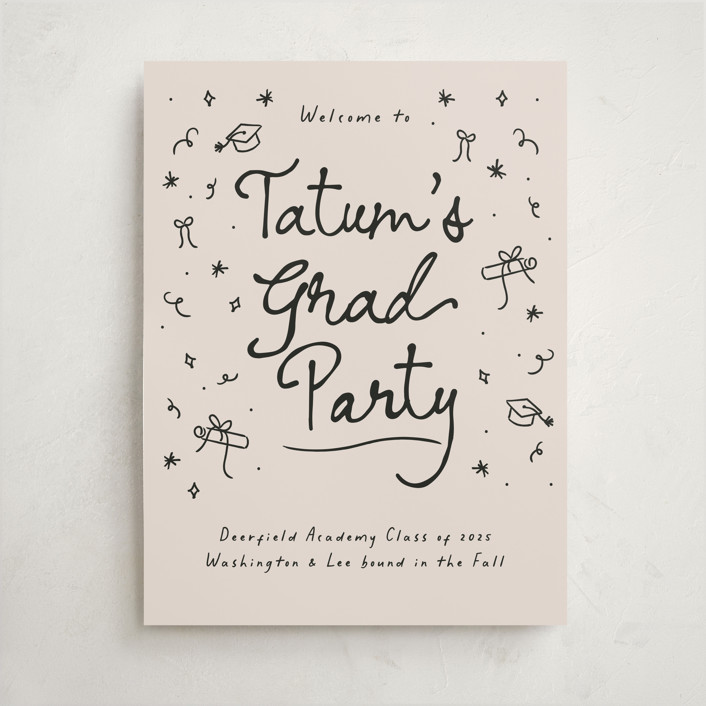 Illustrated Grad Graduation Welcome Signs by Ashley Iwafuchi | Minted