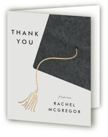 Shimmering tassel Foil-Pressed Graduation Thank You Cards