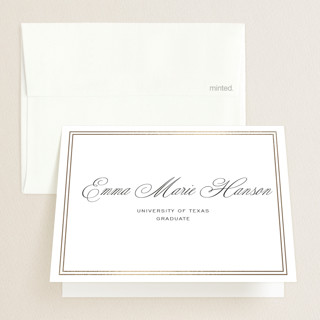 Scholarly Charm Foil-Pressed Graduation Thank You Cards