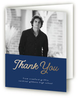 retro vintage grad Foil-Pressed Graduation Thank You Cards