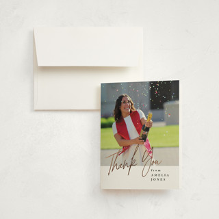 Written Out Foil-Pressed Graduation Thank You Cards