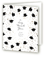 Hat Fling Foil-Pressed Graduation Thank You Cards