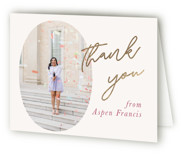 block print Foil-Pressed Graduation Thank You Cards
